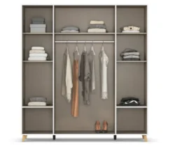 Rauch Drehtürenschrank »Shinjo«, 4-türig, 4 Schubladen, grau-metallic