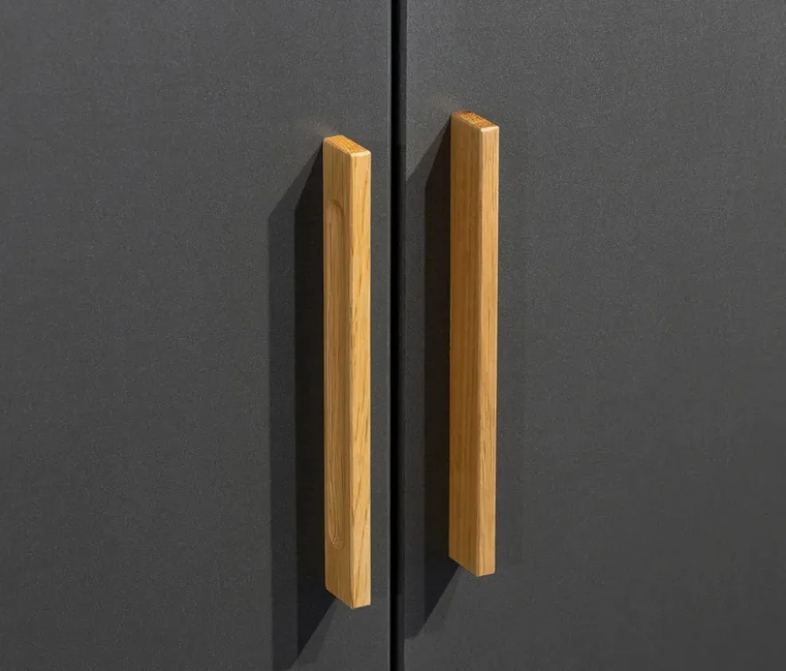 Rauch Drehtürenschrank »Shinjo«, 3-türig, 2 Schubladen, grau-metallic
