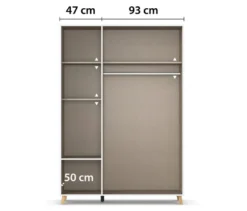 Rauch Drehtürenschrank »Shinjo«, 3-türig, 2 Schubladen, grau-metallic