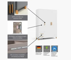 Rauch Drehtürenschrank »Shinjo«, 3-türig, 2 Schubladen, weiß