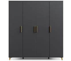 Rauch Drehtürenschrank »Shinjo«, 4-türig Premium-Ausstattung, graumetallic