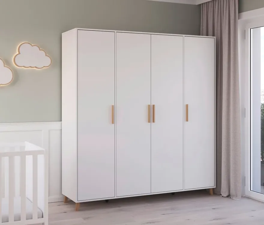 Rauch Drehtürenschrank »Shinjo«, 4-türig Basic-Ausstattung, weiß