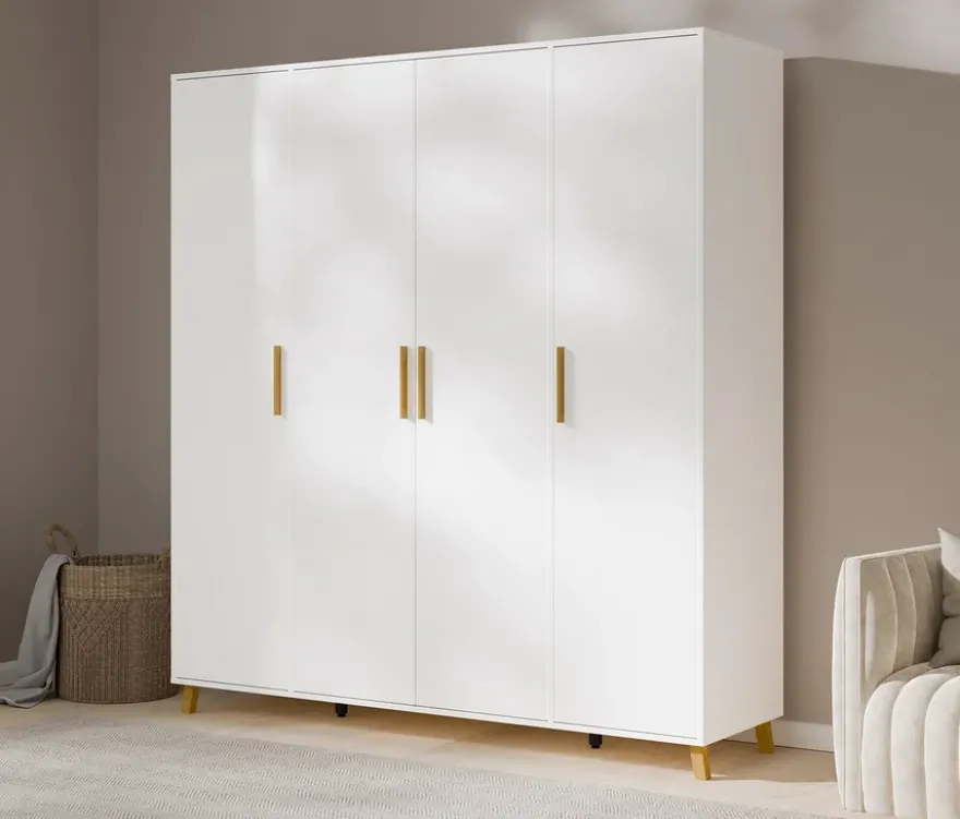 Rauch Drehtürenschrank »Shinjo«, 4-türig Basic-Ausstattung, weiß