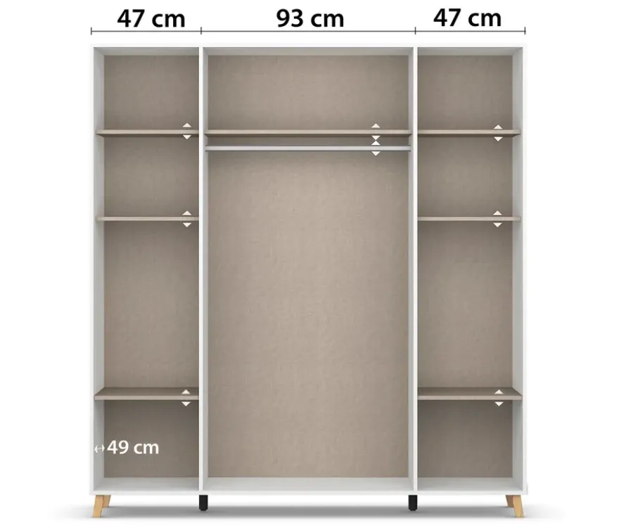 Rauch Drehtürenschrank »Shinjo«, 4-türig Basic-Ausstattung, weiß
