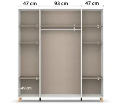 Rauch Drehtürenschrank »Shinjo«, 4-türig Basic-Ausstattung, graumetallic