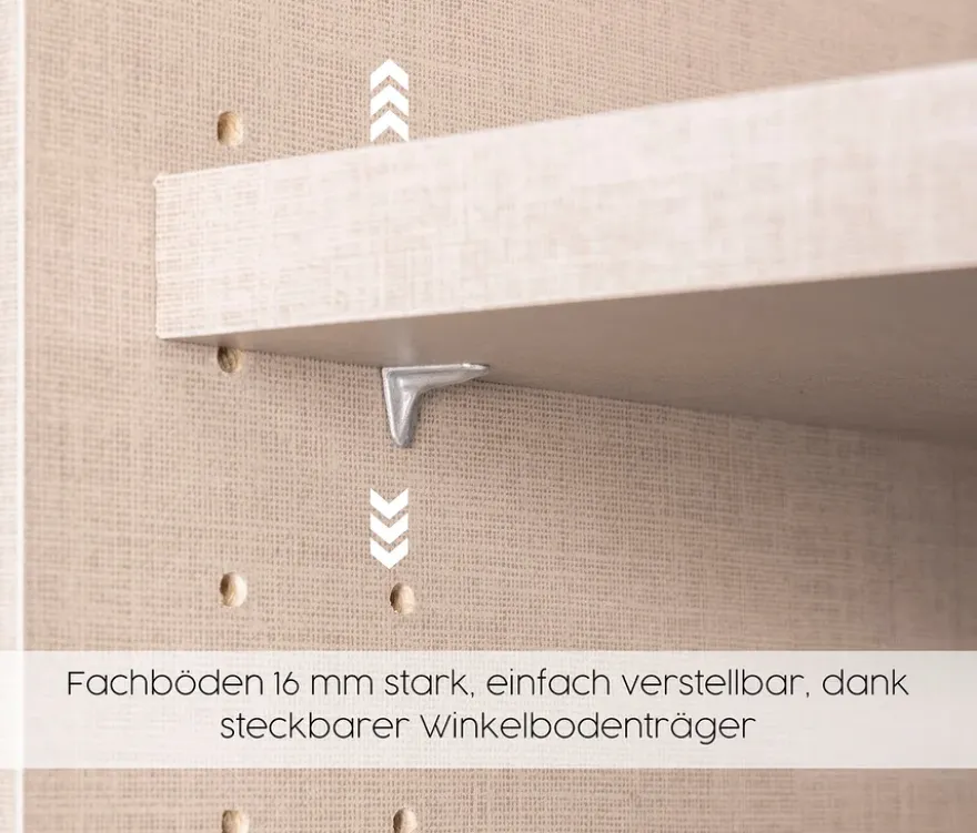 Rauch Drehtürenschrank "Skandi" 6-türig mit vier Schubladen, weiß