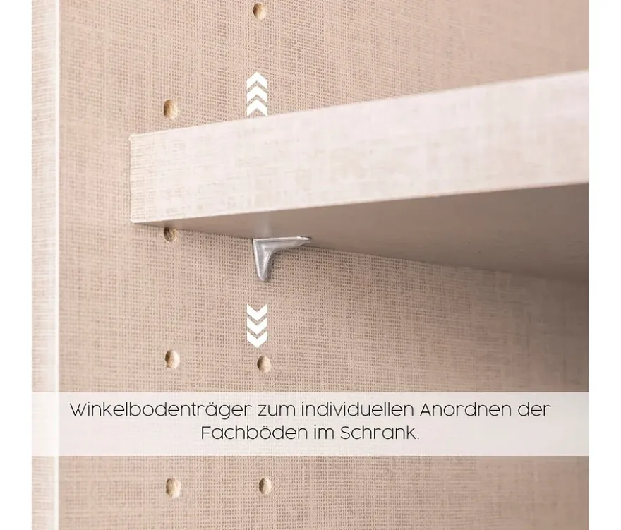 Rauch Drehtürenschrank "Skandi" 6-türig mit vier Schubladen, beige/champagner