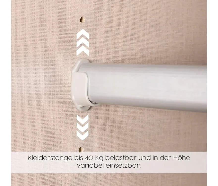 Rauch Drehtürenschrank "Skandi" 6-türig mit vier Schubladen, beige/champagner