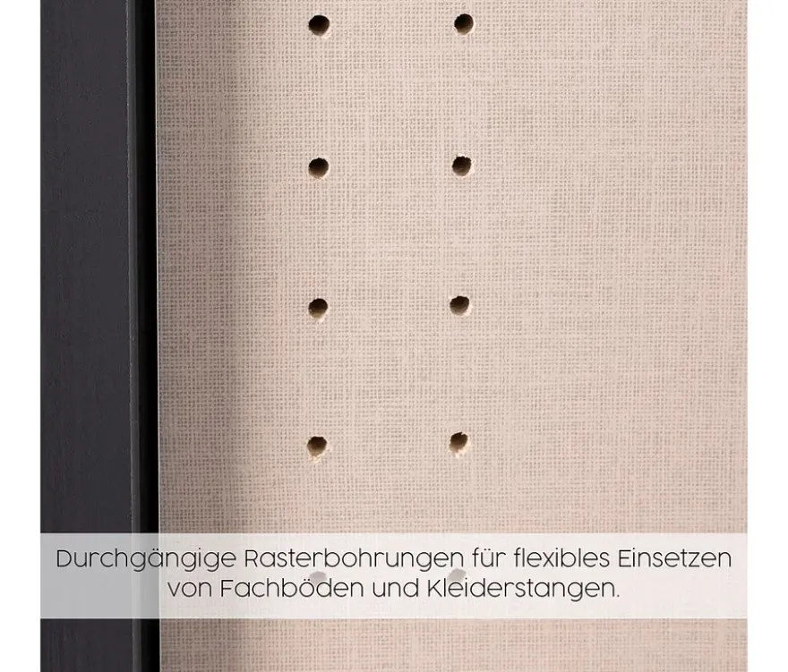 Rauch Drehtürenschrank "Skandi" 6-türig mit vier Schubladen, beige/champagner