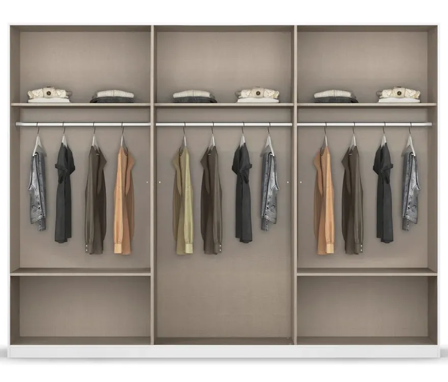Rauch Drehtürenschrank "Skandi" 6-türig mit vier Schubladen, beige/champagner