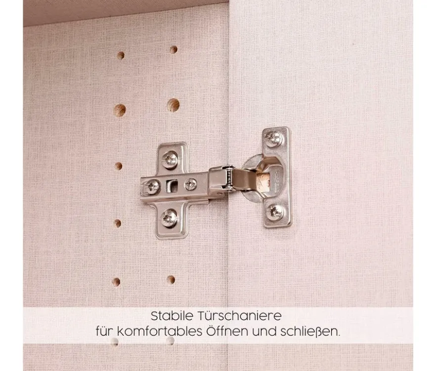 Rauch Drehtürenschrank "Skandi" 6-türig mit vier Schubladen, beige/champagner