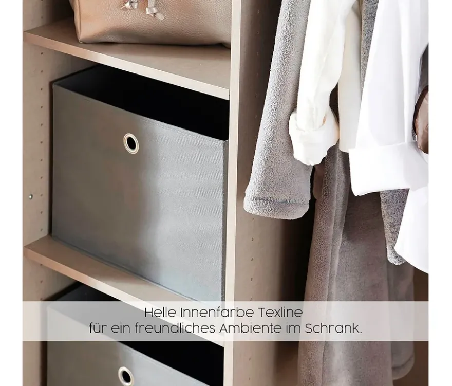 Rauch Drehtürenschrank "Skandi" 4-türig mit zwei Schubladen, beige/champagner