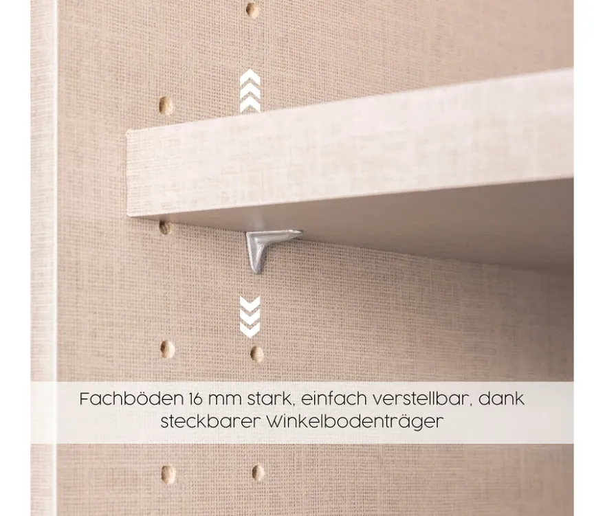 Rauch Drehtürenschrank "Skandi" 4-türig mit zwei Schubladen, beige/champagner