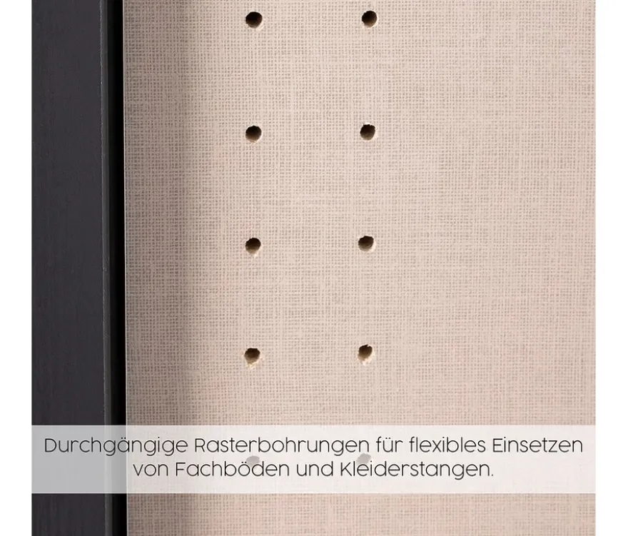 Rauch Drehtürenschrank "Skandi" 4-türig mit zwei Schubladen, beige/champagner