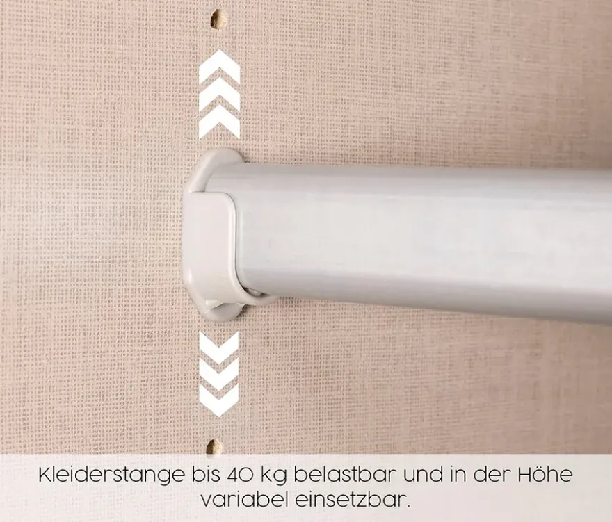Rauch Drehtürenschrank "Skandi" 6-türig mit vier Schubladen, grau-metallic