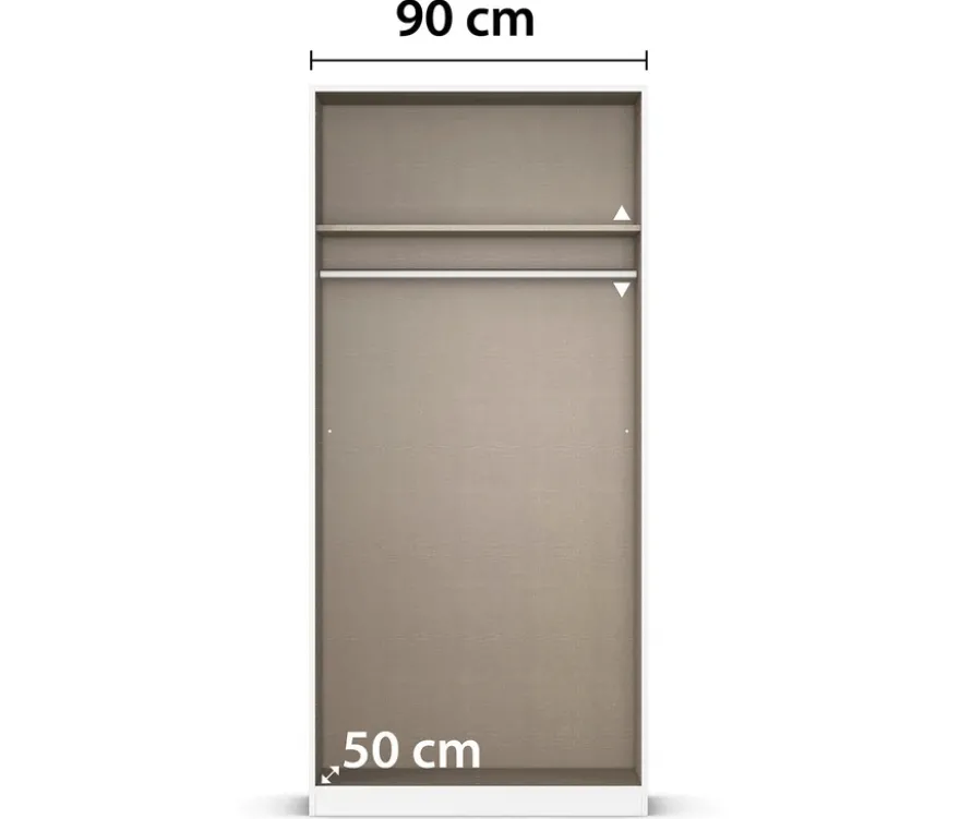 rauch Kleiderschrank »Alba« 2-türig, mit Spiegel, weiß