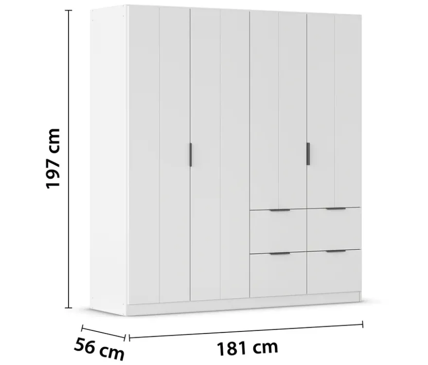 rauch Kleiderschrank »Ella«, 4-türig, alpinweiß