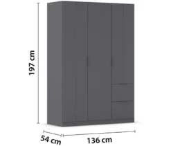 rauch Kleiderschrank »Ella«, 3-türig, grau metallic