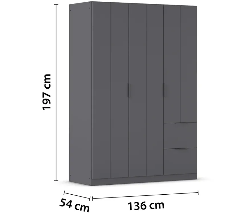 rauch Kleiderschrank »Ella«, 3-türig, grau metallic