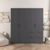 rauch Kleiderschrank »Ella«, 4-türig, grau metallic