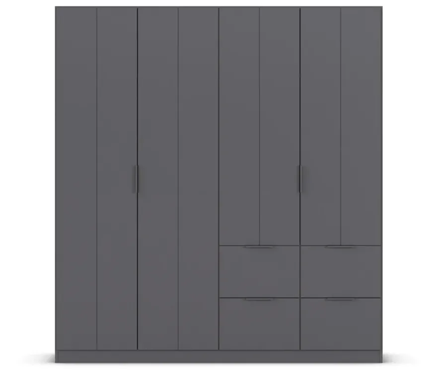 rauch Kleiderschrank »Ella«, 4-türig, grau metallic