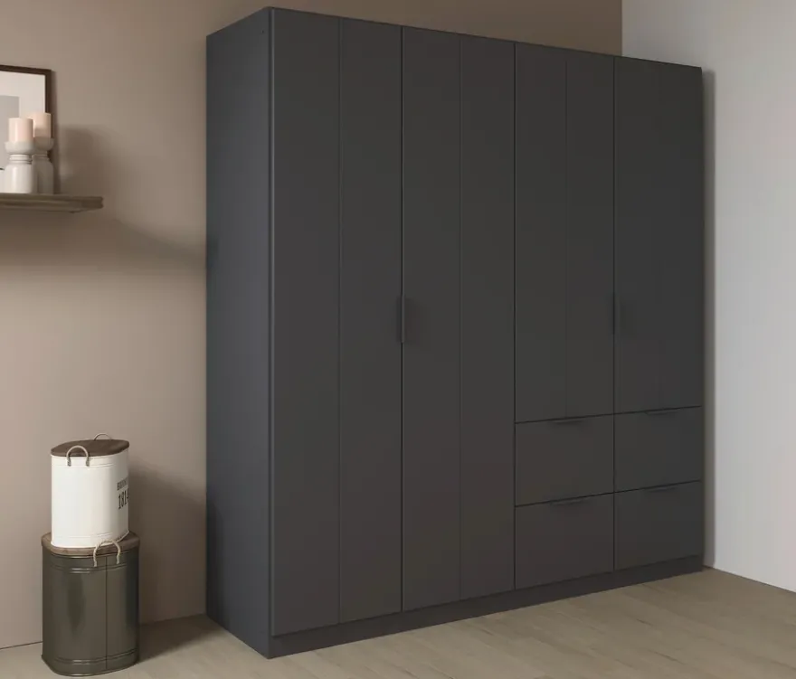 rauch Kleiderschrank »Ella«, 4-türig, grau metallic