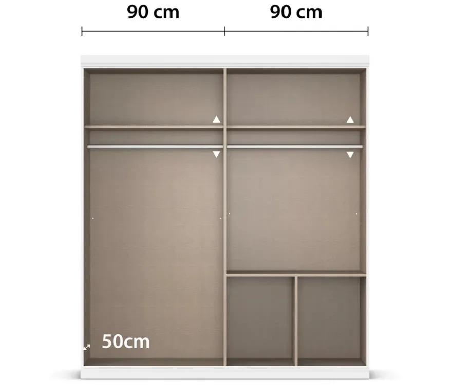 rauch Kleiderschrank »Ella«, 4-türig, grau metallic