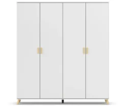 rauch Kleiderschrank »Falun«, 4-türig, Massivholzgriffe und -füße