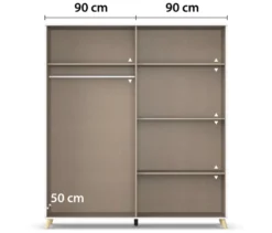 rauch Kleiderschrank »Falun«, 4-türig, Massivholzgriffe und -füße