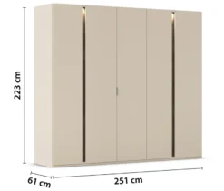 rauch Kleiderschrank »Luana«, 5-türig, mit Beleuchtung, Classic-Ausstattung