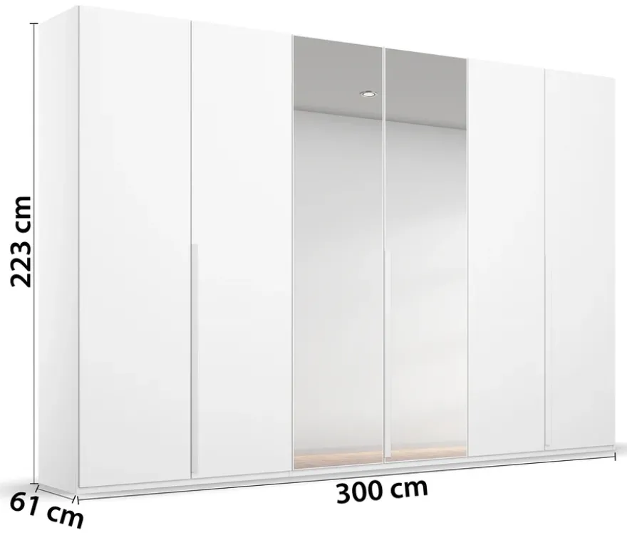 rauch Kleiderschrank »Purisma« mit umfangreicher Innenausstattung und Spiegel, 6-türig