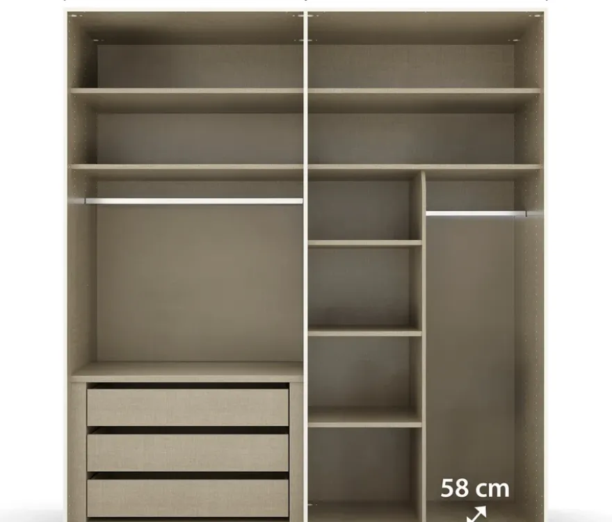 rauch Kleiderschrank »Purisma«, 4-türig, mit umfangreicher Innenausstattung