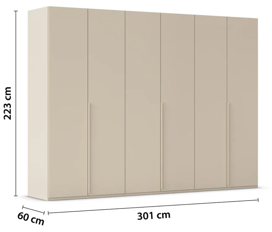 rauch Kleiderschrank »Scale«, 6-türig, Premium-Ausstattung, beige-champagnerfarben