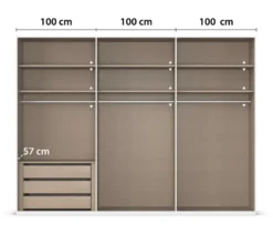 rauch Kleiderschrank »Scale«, 6-türig, Premium-Ausstattung, beige-champagnerfarben