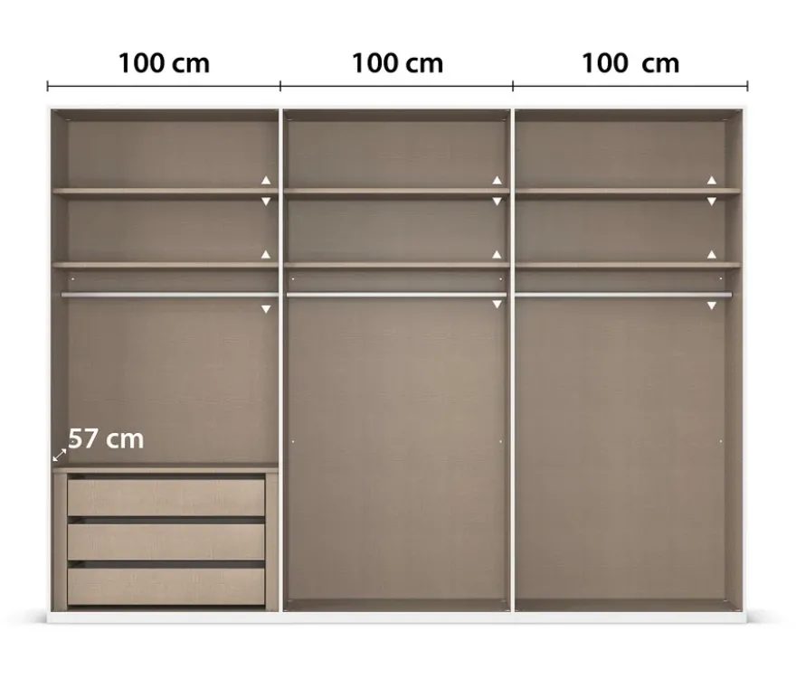 rauch Kleiderschrank »Scale«, 6-türig, Premium-Ausstattung, beige-champagnerfarben