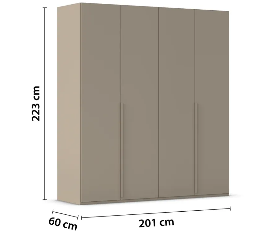 rauch Kleiderschrank »Scale«, 4-türig, Premium-Ausstattung, fango