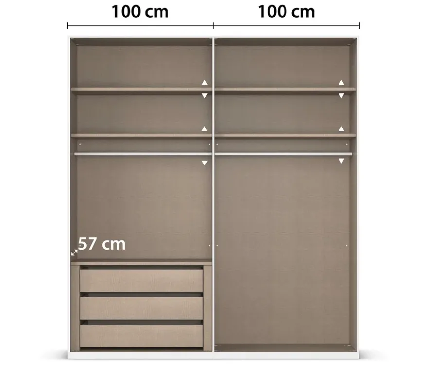 rauch Kleiderschrank »Scale«, 4-türig, Premium-Ausstattung, weiß