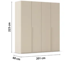 rauch Kleiderschrank »Scale«, 4-türig, Premium-Ausstattung, beige-champagnerfarben
