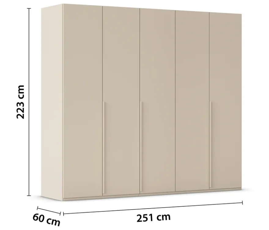 rauch Kleiderschrank »Scale«, 5-türig, Premium-Ausstattung, beige-champagnerfarben