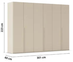 rauch Kleiderschrank »Scale«, 6-türig, Basic-Ausstattung, beige-champagnerfarben