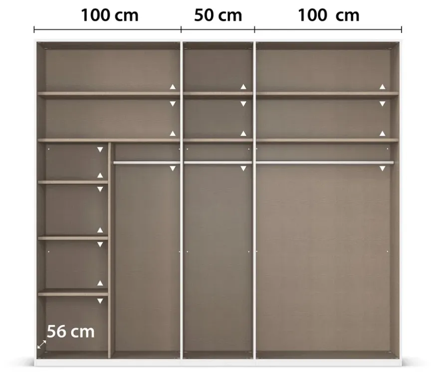rauch Kleiderschrank »Scale«, 5-türig, Classic-Ausstattung, beige-champagnerfarben
