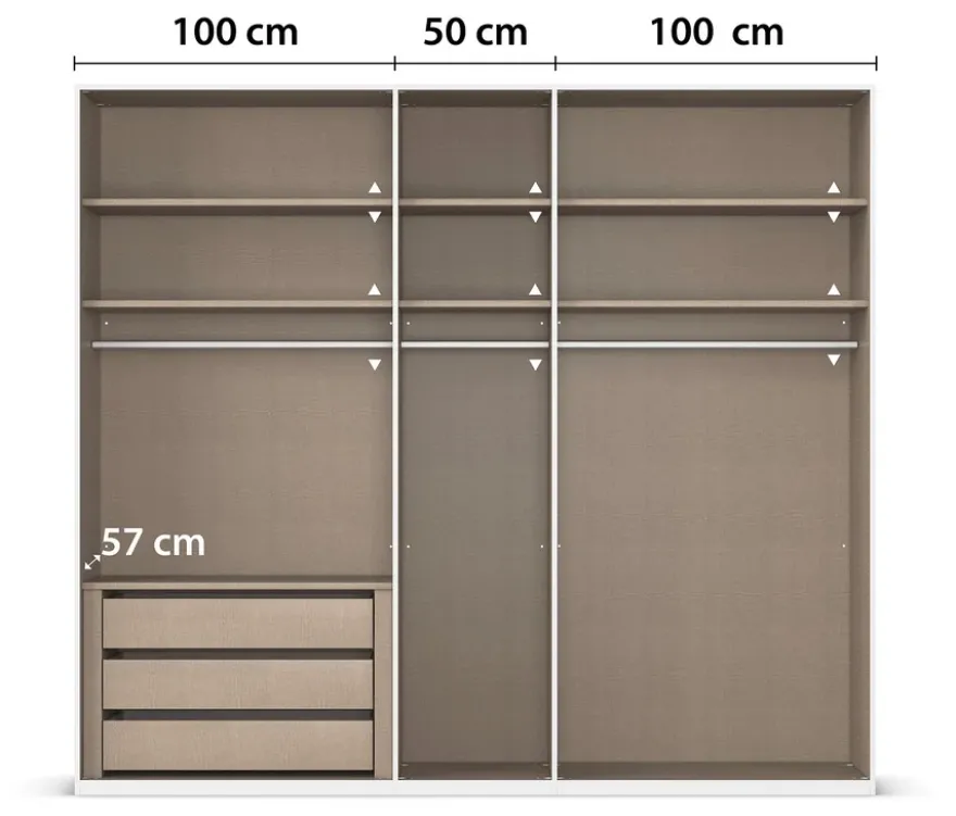 rauch Kleiderschrank »Scale«, 5-türig, Premium-Ausstattung, weiß