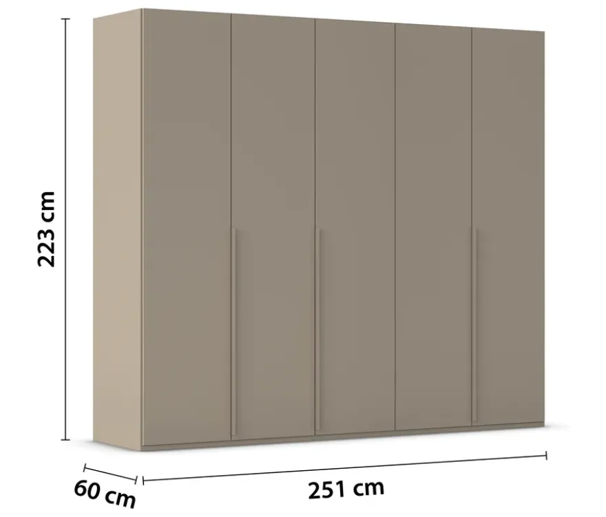 rauch Kleiderschrank »Scale«, 5-türig, Premium-Ausstattung, fango