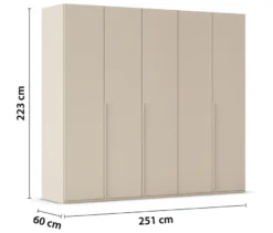 rauch Kleiderschrank »Scale«, 5-türig, Basic-Ausstattung, beige-champagnerfarben