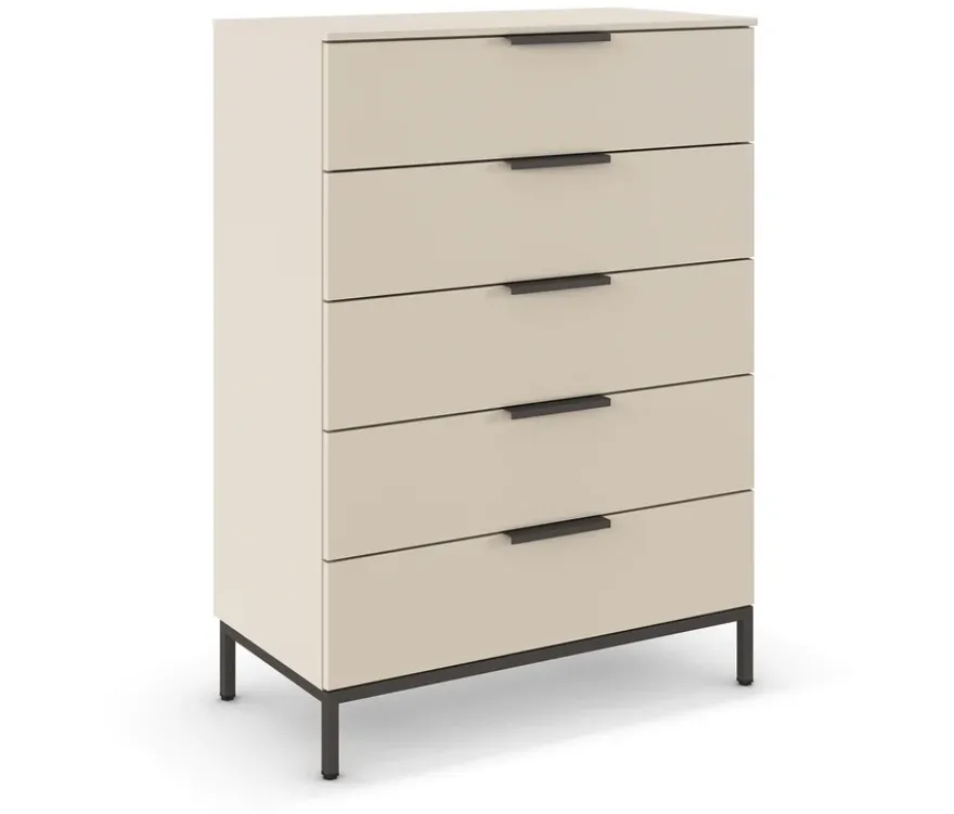 rauch Kommode »Flipp« mit Fußgestell, 5 Schubladen, 80 cm, beige-champagnerfarben