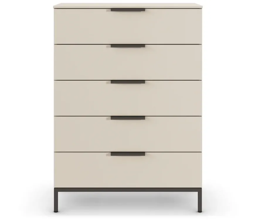 rauch Kommode »Flipp« mit Fußgestell, 5 Schubladen, 80 cm, beige-champagnerfarben