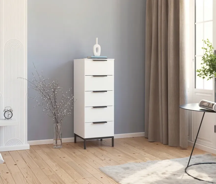 rauch Kommode »Flipp« mit Fußgestell, 5 Schubladen, 40 cm, weiß