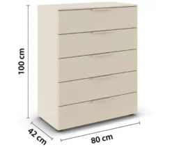 rauch Kommode »Flipp«, 5 Schubladen mit Soft-Close, beige/champagner