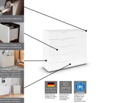 rauch Kommode »Flipp«, 1 Tür, 5 Schubladen mit Soft-Close, weiß