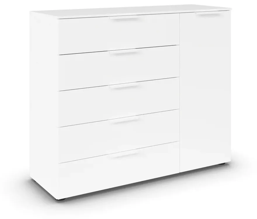 rauch Kommode »Flipp«, 1 Tür, 5 Schubladen mit Soft-Close, weiß